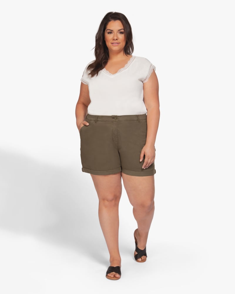 Plus size model wearing Nova Short by Dex Plus | Dia&Co | dia_product_style_image_id:122674